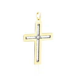 Histoire d'Or Pendentif Casey Croix Or Bicolore