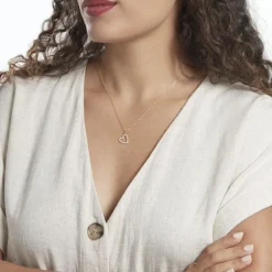 Pendentif Coeur Penche Or Jaune Oxyde De Zirconium-Histoire d'Or Hot