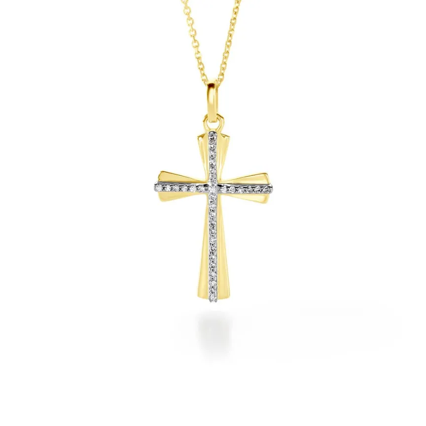 Pendentif Crocetta Or Jaune Oxyde De Zirconium-Histoire d'Or Hot