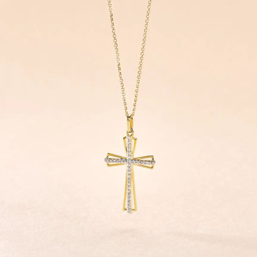 Pendentif Crocetta Or Jaune Oxyde De Zirconium-Histoire d'Or Hot