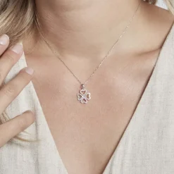 Pendentif Daiki Or Blanc Oxyde De Zirconium-Histoire d'Or Clearance