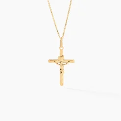 Pendentif Damian Croix Or Jaune-Histoire d'Or New