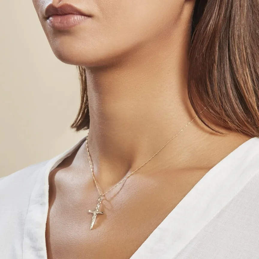 Pendentif Damian Croix Or Jaune-Histoire d'Or New