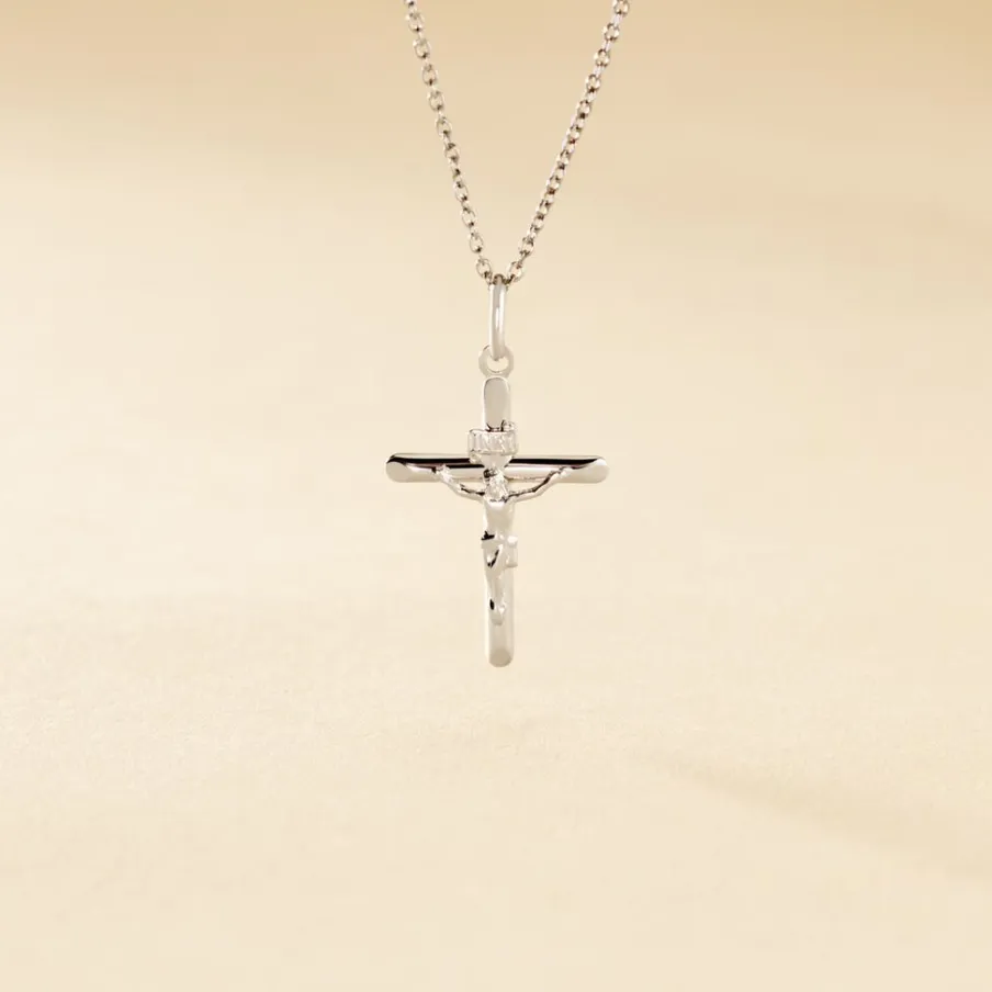 Histoire d'Or Pendentif Damian Croix Or Blanc