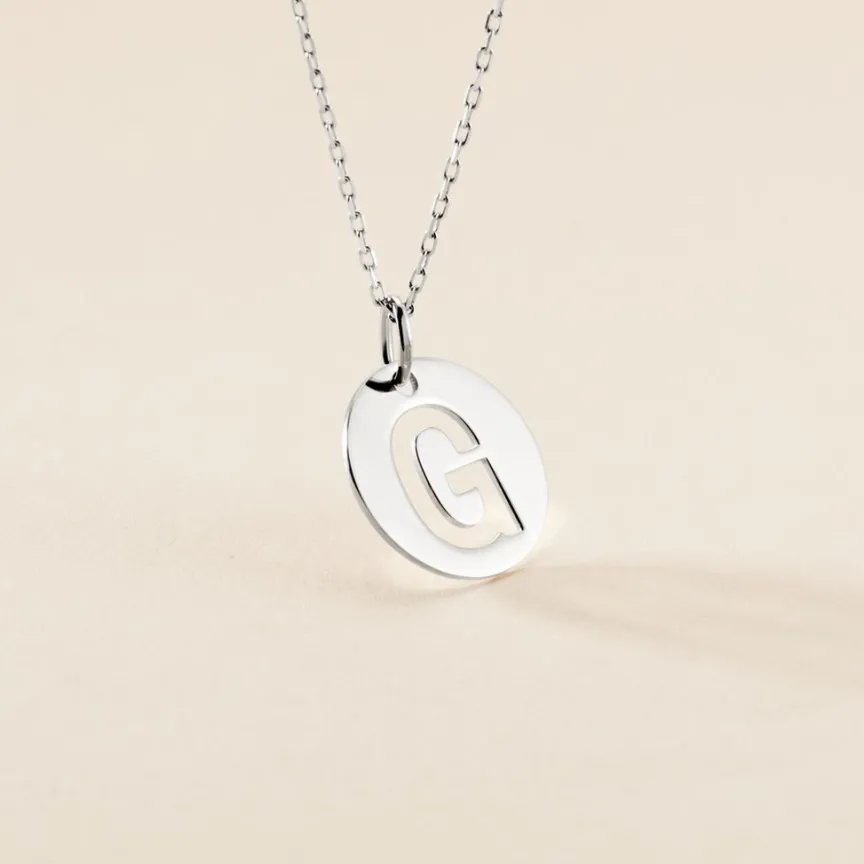 Pendentif Elio G Argent Blanc-Histoire d'Or Clearance