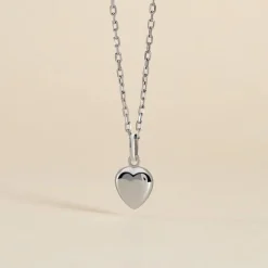 Histoire d'Or Pendentif Eudocie Coeur Lisse Or Blanc