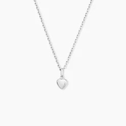 Histoire d'Or Pendentif Eudocie Coeur Lisse Or Blanc