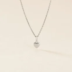 Histoire d'Or Pendentif Eudocie Coeur Lisse Or Blanc