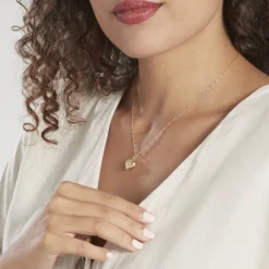 Histoire d'Or Pendentif Eudocie Coeur Mat Et Brillant Or Jaune