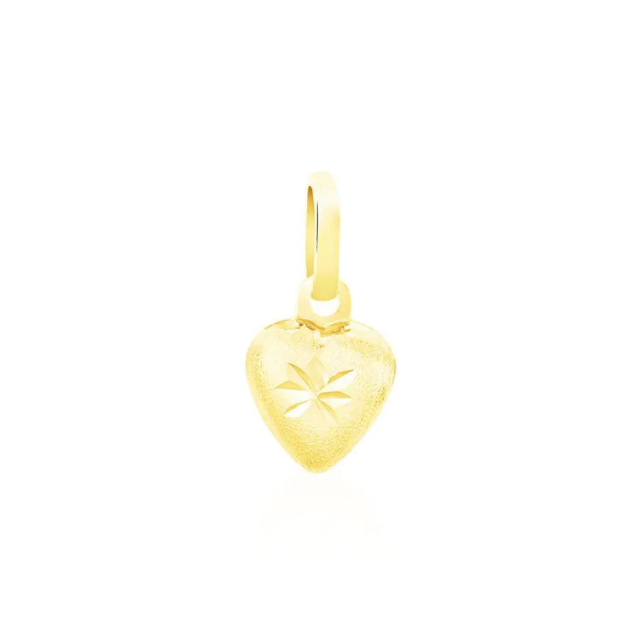 Histoire d'Or Pendentif Eudocie Coeur Mat Et Brillant Or Jaune