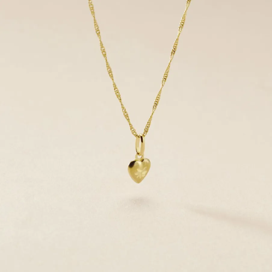 Histoire d'Or Pendentif Eudocie Coeur Mat Et Brillant Or Jaune
