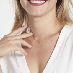 Pendentif Eudocie Coeur Strie Or Jaune-Histoire d'Or