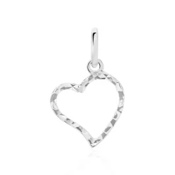 Histoire d'Or Pendentif Eudocie Coeur Strie Or Blanc