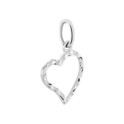 Histoire d'Or Pendentif Eudocie Coeur Strie Or Blanc