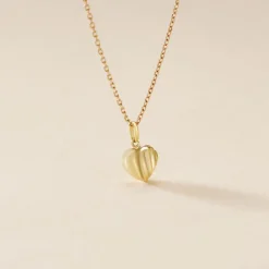 Pendentif Eudocie Coeur Stri Or Jaune-Histoire d'Or New