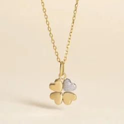 Histoire d'Or Pendentif Eudocie Coeur Trefle Or Jaune