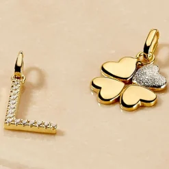 Histoire d'Or Pendentif Eudocie Coeur Trefle Or Jaune