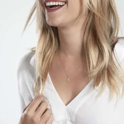 Histoire d'Or Pendentif Eudocie Coeur Trefle Or Jaune