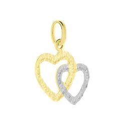 Histoire d'Or Pendentif Eudocie Coeurs Ciseles Or Bicolore