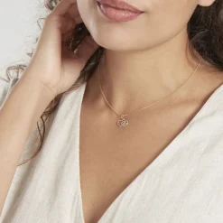 Histoire d'Or Pendentif Eudocie Coeurs Ciseles Or Bicolore