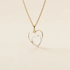 Pendentif Eudocie Double Coeurs Or Bicolore-Histoire d'Or Discount