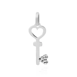 Histoire d'Or Pendentif Fatilia Clef Coeur Or Blanc