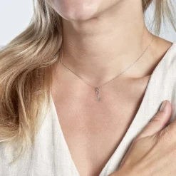 Histoire d'Or Pendentif Fatilia Clef Coeur Or Blanc