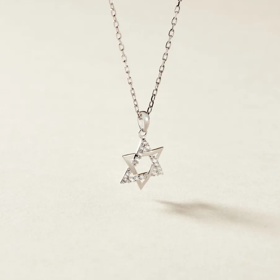 Histoire d'Or Pendentif Faye Or Blanc Oxyde De Zirconium