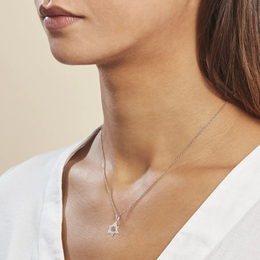 Histoire d'Or Pendentif Faye Or Blanc Oxyde De Zirconium