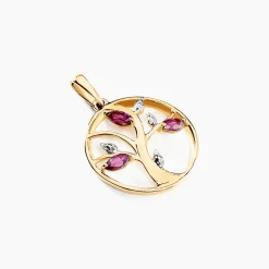 Histoire d'Or Pendentif Godolieba Or Jaune Rhodolite
