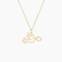 Pendentif Guecha Colombe Et Coeur Or Jaune-Histoire d'Or Best