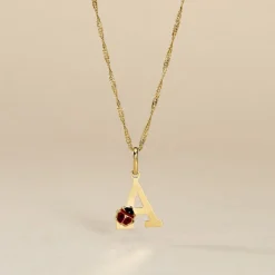 Histoire d'Or Pendentif Helidie Coccinelle Lettre Or Jaune