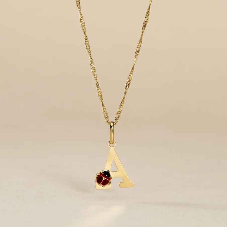 Histoire d'Or Pendentif Helidie Coccinelle Lettre Or Jaune