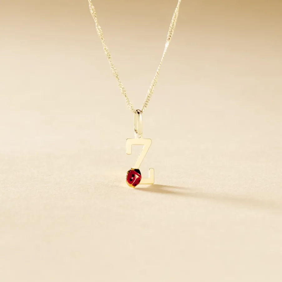 Histoire d'Or Pendentif Helidie Coccinelle Lettre Or Jaune