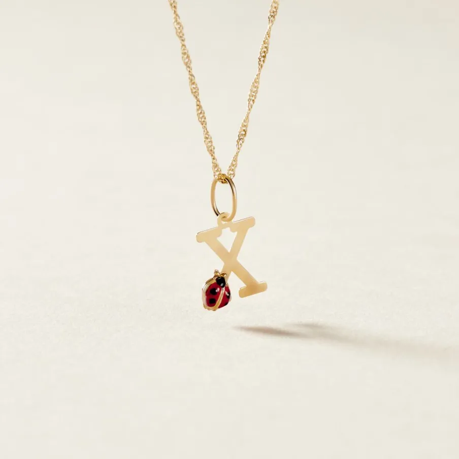 Histoire d'Or Pendentif Helidie Coccinelle Lettre Or Jaune