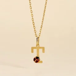 Histoire d'Or Pendentif Helidie Coccinelle Lettre Or Jaune