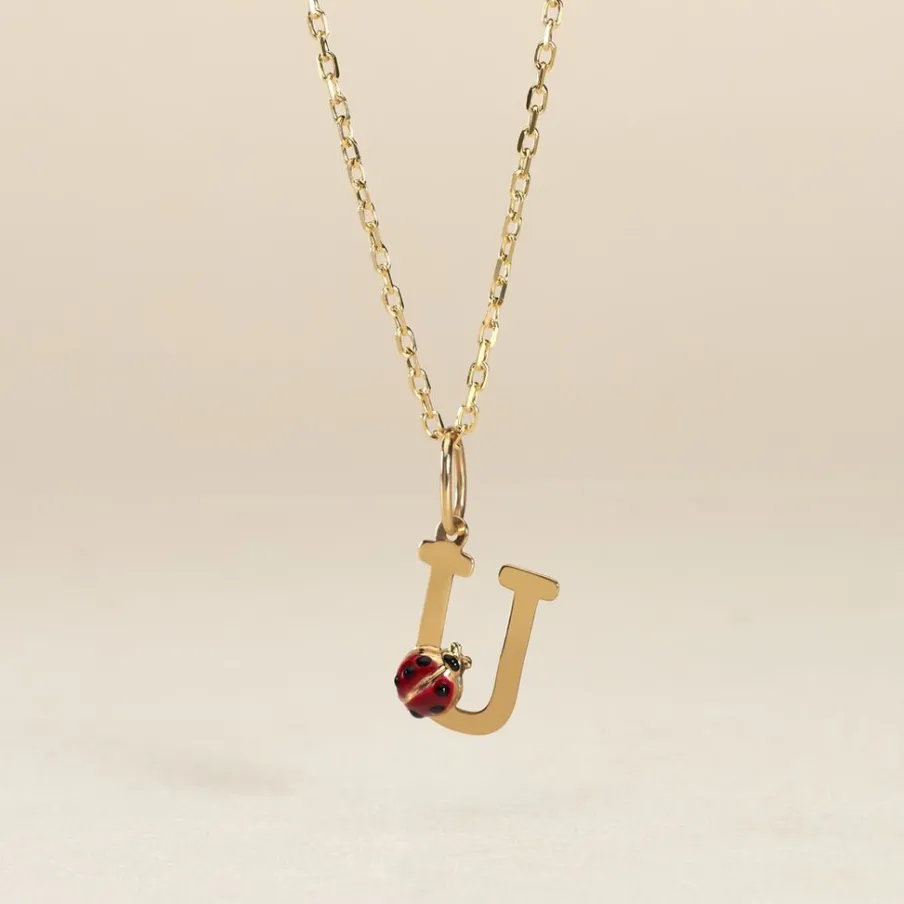 Histoire d'Or Pendentif Helidie Coccinelle Lettre Or Jaune