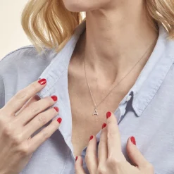 Histoire d'Or Pendentif Klementine Or Blanc Oxyde De Zirconium