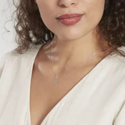 Pendentif Koulmia Trefle Diamante Or Blanc-Histoire d'Or Hot