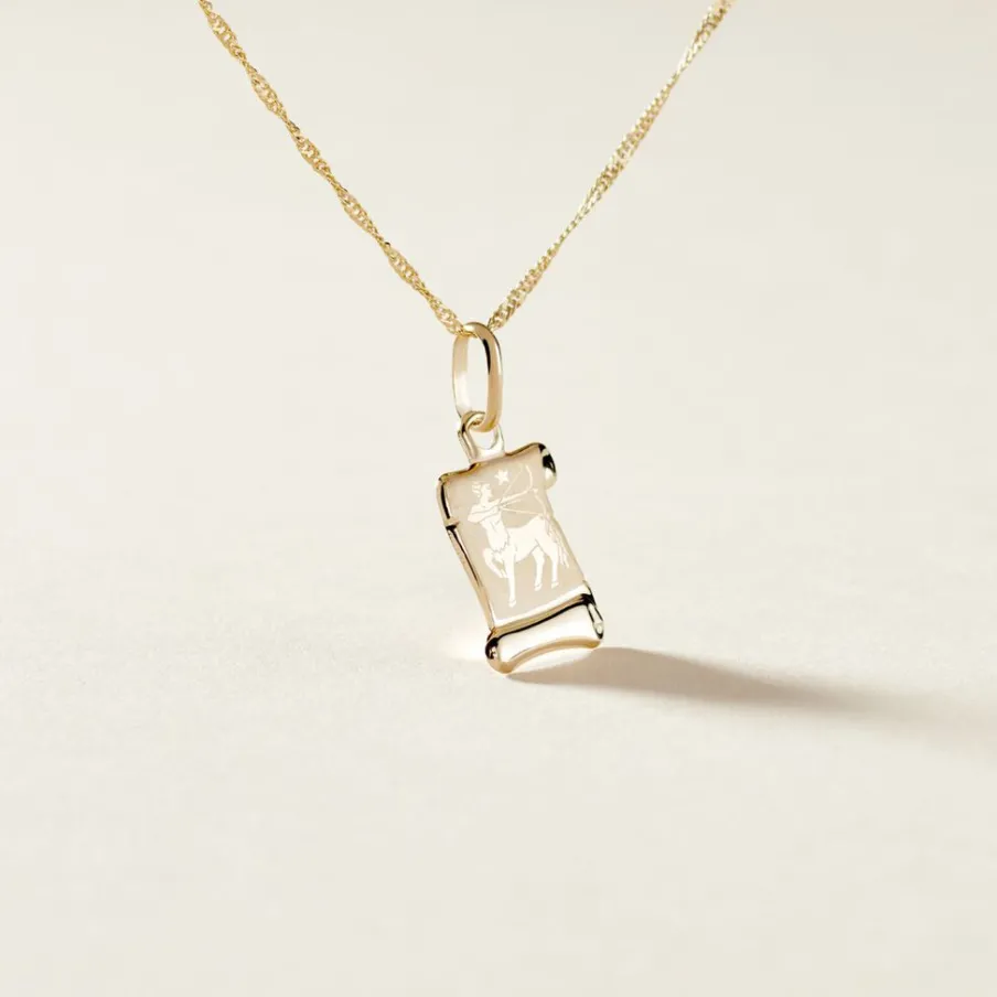 Histoire d'Or Pendentif Lamie Zodiaque Parchemin Or Jaune