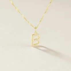 Histoire d'Or Pendentif Lettre B Or Jaune Oxyde