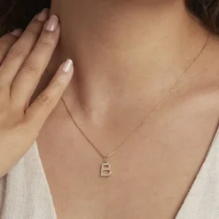 Histoire d'Or Pendentif Lettre B Or Jaune Oxyde