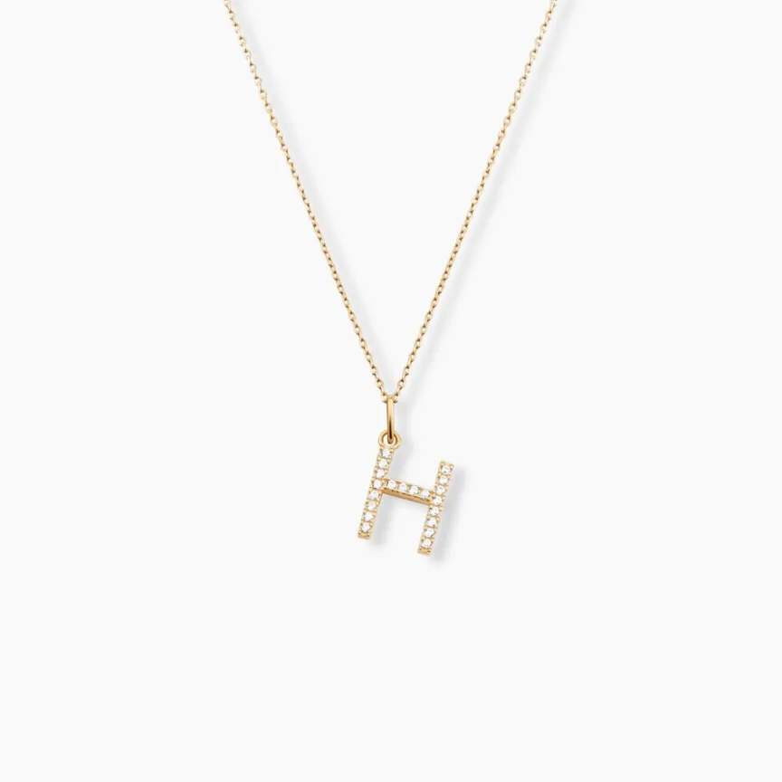 Pendentif Lettre H Or Jaune Oxyde-Histoire d'Or Discount