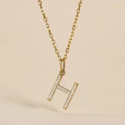 Pendentif Lettre H Or Jaune Oxyde-Histoire d'Or Discount