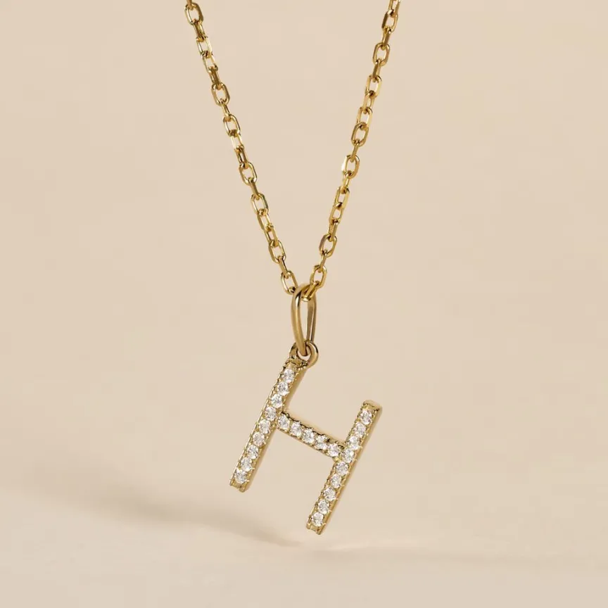 Pendentif Lettre H Or Jaune Oxyde-Histoire d'Or Discount