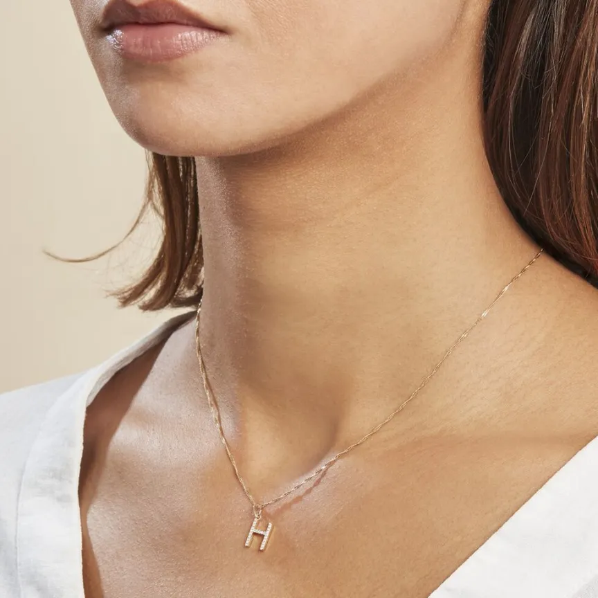 Pendentif Lettre H Or Jaune Oxyde-Histoire d'Or Discount