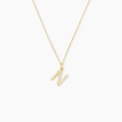 Histoire d'Or Pendentif Lettre N Or Jaune Oxyde