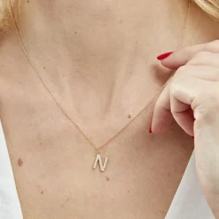 Histoire d'Or Pendentif Lettre N Or Jaune Oxyde