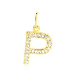 Histoire d'Or Pendentif Lettre P Or Jaune Oxyde