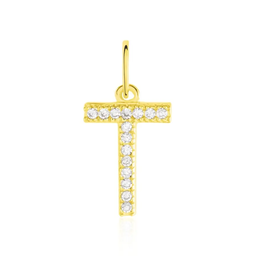 Pendentif Lettre T Or Jaune Oxyde-Histoire d'Or Discount